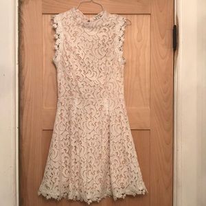 Francesca’s Open Back White Lace Dress